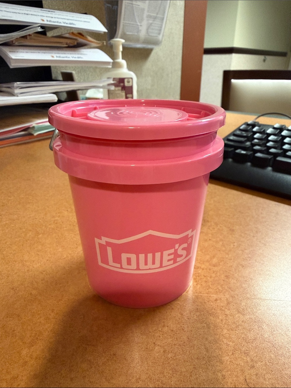 Lowe's Pink mini Promotional Bucket with Lid